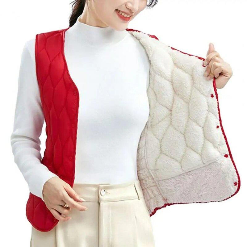 여성용 두꺼운 면 패딩 재킷, 슬림 방풍 따뜻한 민소매 조끼, 가을 겨울 조끼, 4XL