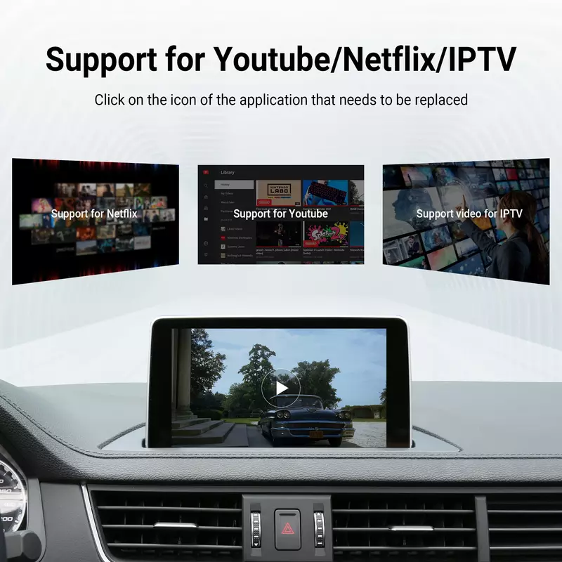 OTTOCAST Play2Video Pro Wireless CarPlay Android Auto Adapter for Spotify Youtube Netflix IPTV for VW Benz Kia Honda Toyota