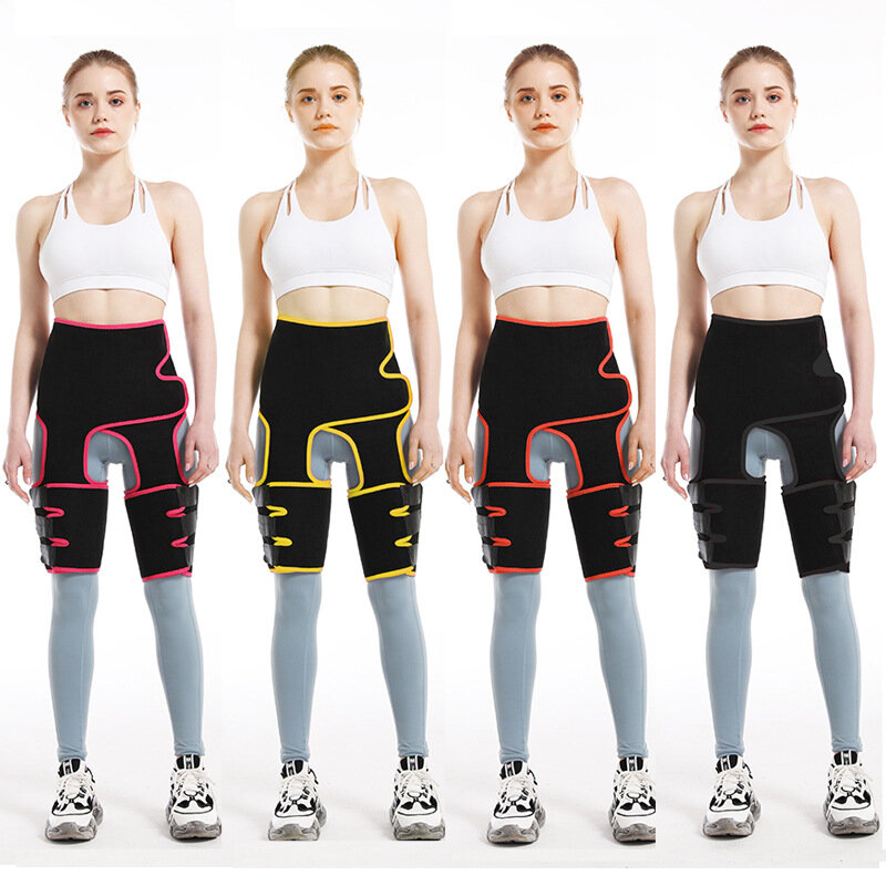 3 In 1 Women High Waist Traine Thigh Trimmer Neoprene Sweat Shapewear Slimming Leg Body Shaper Adjustable Slimming Belt  Wrap