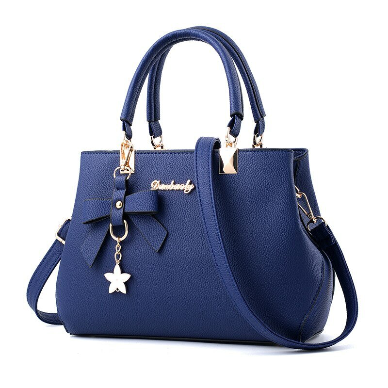 Fashion Solid Color With Bow One Shoulder Bag Portable Bandolera Casual Satchel Large Capacity Cross-body Handbag For Women