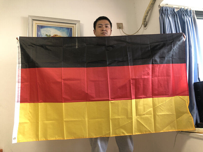 Luchtvlag Duitse Vlag 90X150Cm Hangende Polyester Zwart Rood Geel De Deu Duitse Deutschland Duitse Vlag Voor Decoratie