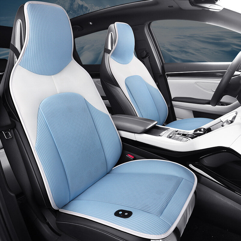 เบาะรองนั่งรถยนต์ระบายอากาศเย็น12V/24V สำหรับฤดูร้อนเบาะนวด16Fan เป่าเย็นเสื้อกั๊กที่นั่งในรถอุปกรณ์เสริมทั่วไป