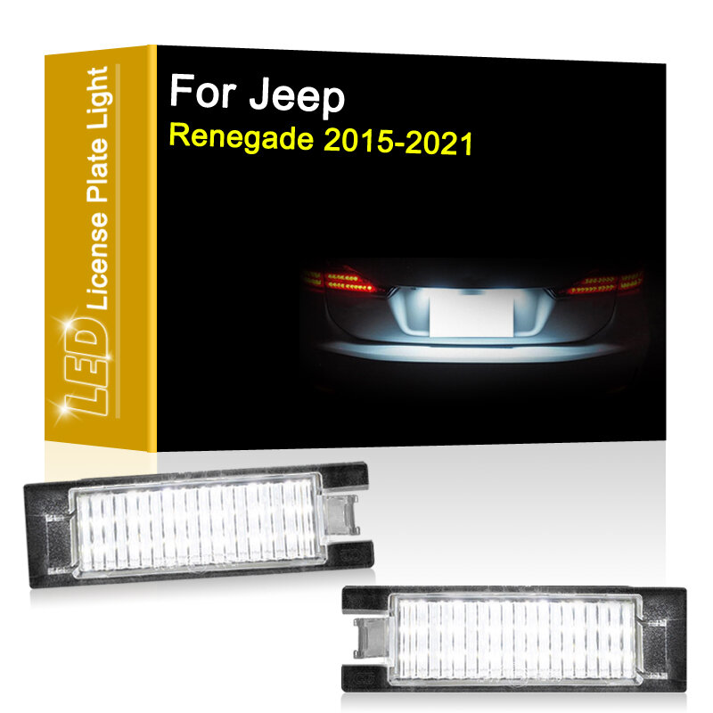 12V Tahan Air LED Plat Nomor Lampu untuk Jeep Renegade 2015 2016 2017 2018 2019 2020 2021 Putih License Plate Lampu Perakitan