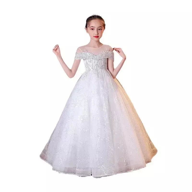 فستان أميرات منفوش للأطفال ، فتاة مزهرة راقة ، فستان زفاف للفتيات ، مدرج ، مدرج ، عرض بيانو