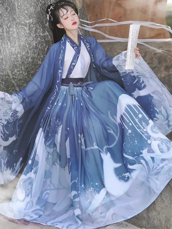 Traditionelle Hanfu Frau chinesische alte Han Dynastie Prinzessin Kostüm Vestidos Tang Anzug Prinzessin Kleid Bühne Performance Wear