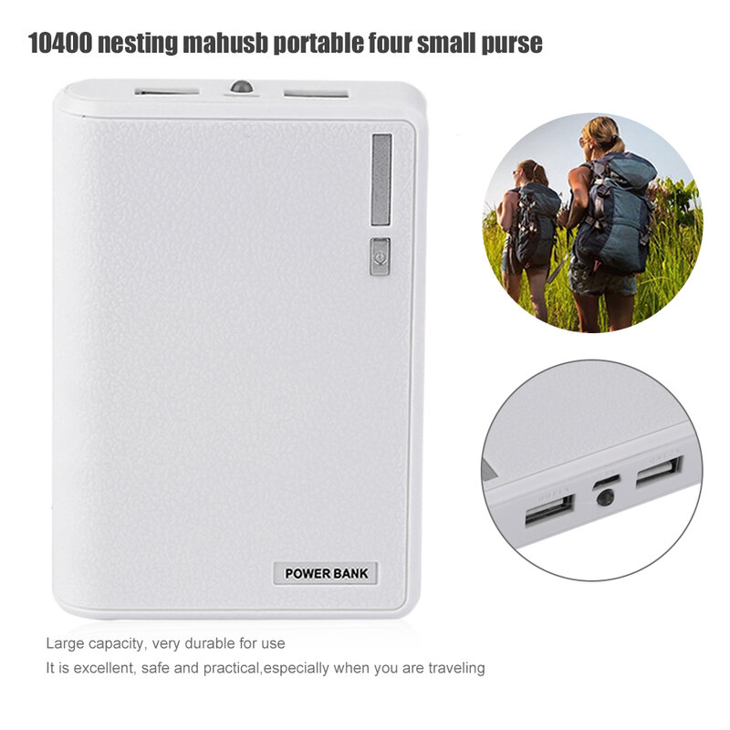 Large Capacity 10400MAH Portable Size 4*18650 Battery External Power Bank Mobile Phone Battery Charger Suitable For iPhone