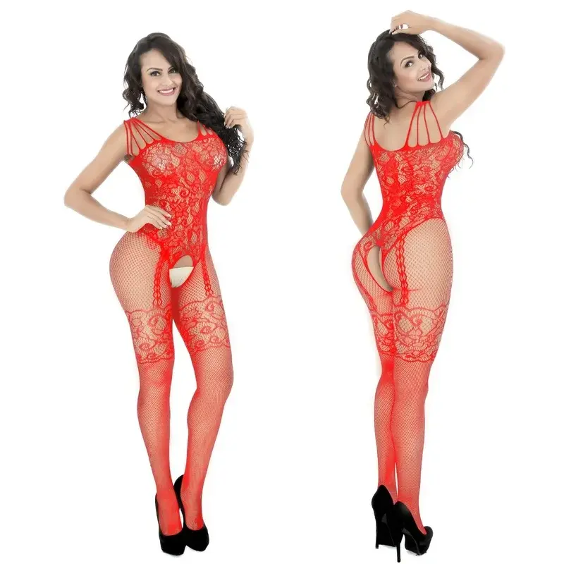 New Hot Sexy Hollow Out body See Through Stocking Teddies Set Hip-pack con apertura sul cavallo collant donna Lingerie costumi del sesso