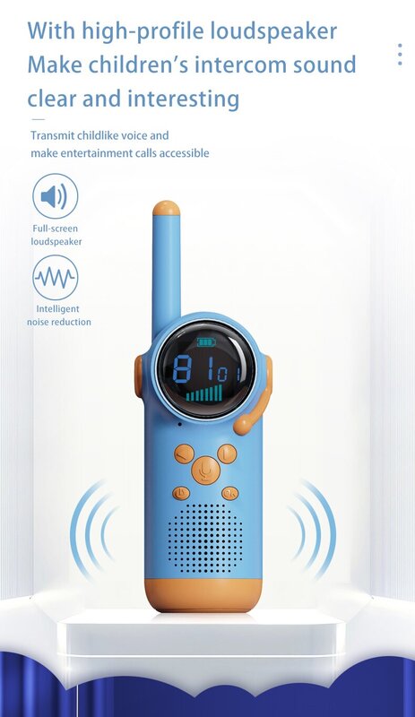 D22 walkie-talkie para niños, juguetes de regalo para niños y niñas, 8/20/22 canales, linterna LED