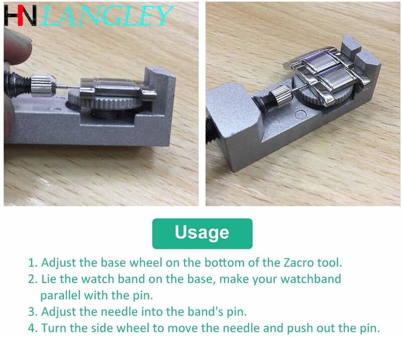Watch Band Strap Link Removedor de Pinos, Kit de Reparação para Relojoeiros, Spring Bar Set, Extra Pins Substituição, Pack de 3