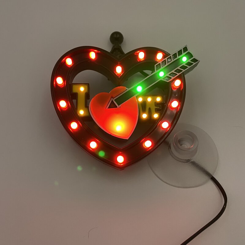 โคมไฟ LED สร้างบรรยากาศแบบกะพริบไฟรูปหัวใจสี RGB หลอดไฟเสียงดนตรีสีสันสดใสโคมไฟดูดติดภายในงานคริสต์มาส