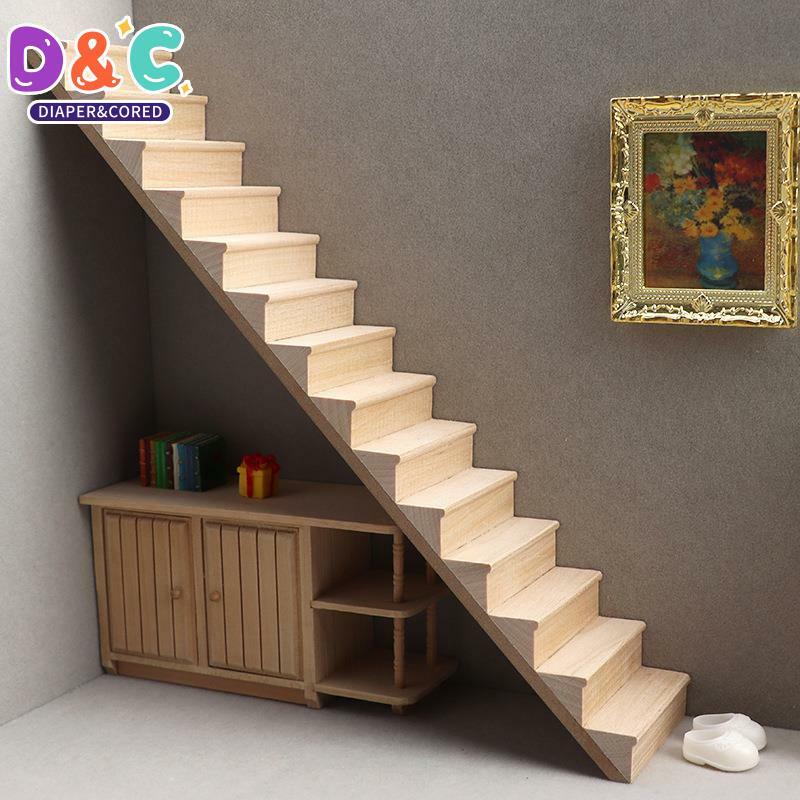 Antike Puppenhaus Miniatur Treppe Mini keine Handlauf Treppen Möbel Modell Dekor Spielzeug Puppenhaus Zubehör