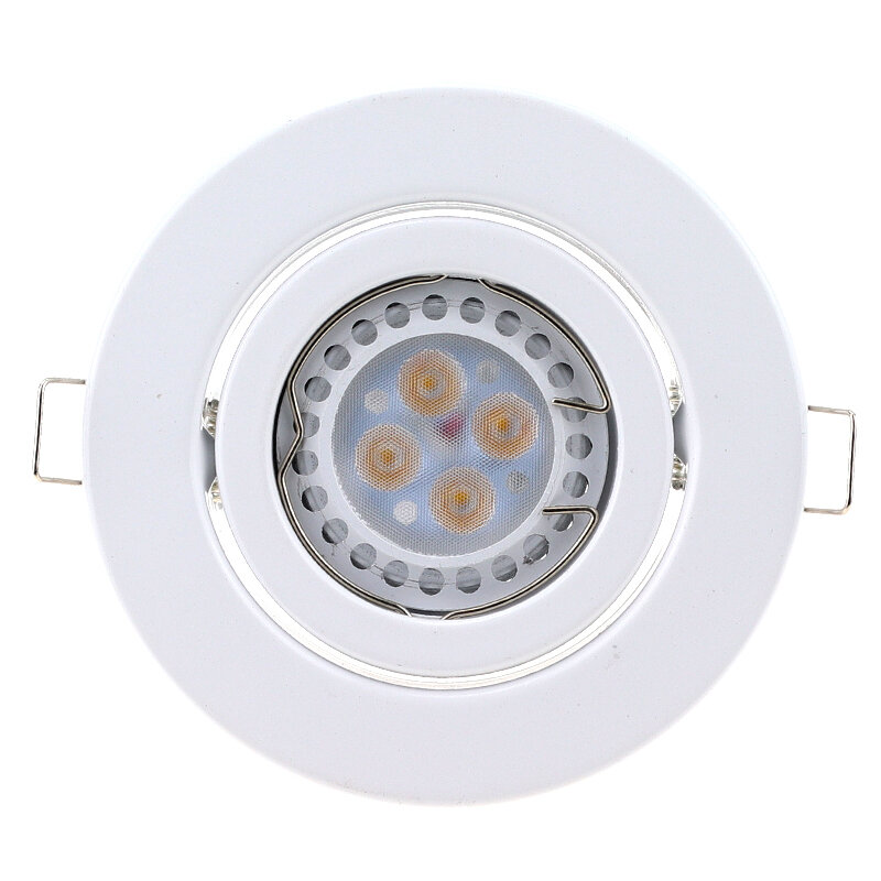 2 sztuk wysokiej jakości okrągłe regulowane Downlight LED żarówki wymienne GU10 MR16 okucia wpuszczone w sufit światło punktowe ramki oprawa