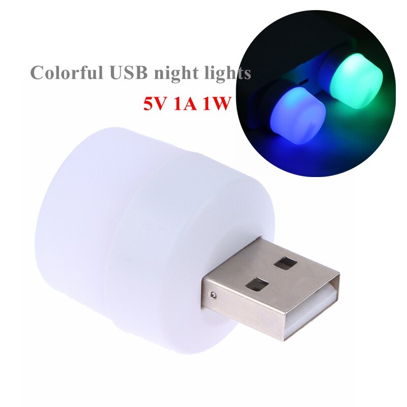 1pc farbige USB-Stecker Lampe 5v 1a 1w helle Augenschutz Licht Computer mobile Strom ladung USB kleine Atmosphäre Lampe