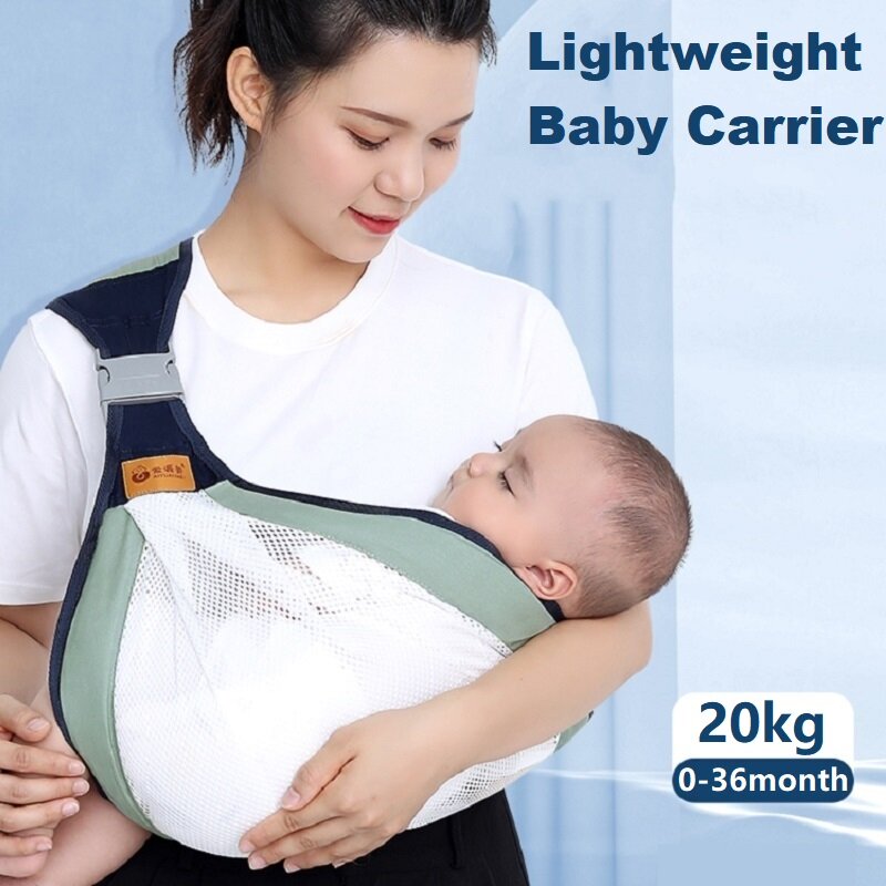 Portabebés de algodón ligero, cabestrillo multifuncional ajustable para las cuatro estaciones, transporte Simple para recién nacidos a niños pequeños