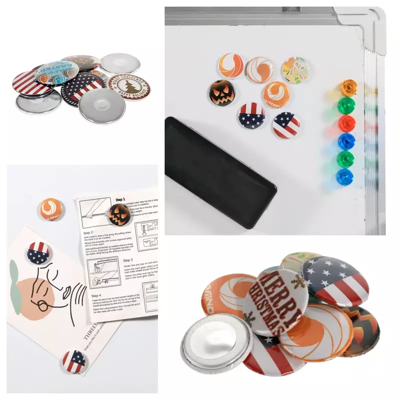 Acessórios Button Making Machine, DIY Frigorífico Button, Magnet, Frigorífico Button, Badge Maker, Suprimentos, 25mm, 32mm, 44mm, 58mm, 100Pcs