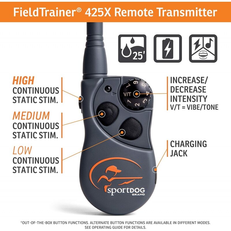 SportDOG Brand FieldTrainer 425X Dog Training Collar - 500 Yard Range - Rechargeable Remote Trainer with Static, Vibrate, and To