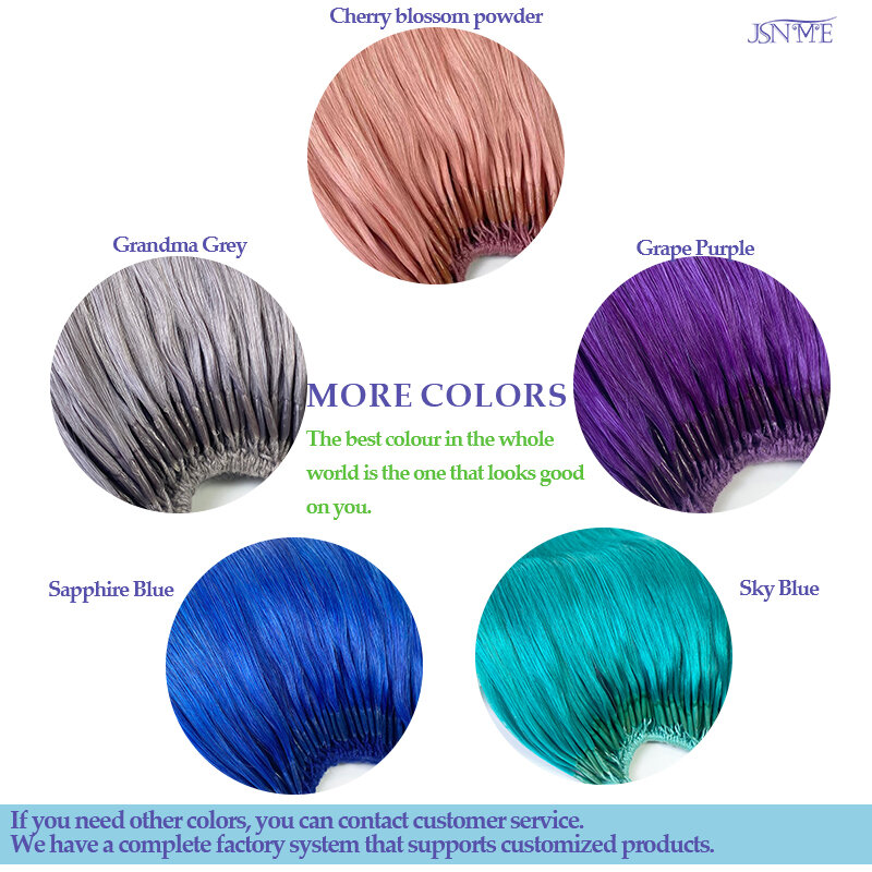 女性のためのダブルスティック付きのヘアエクステンション,レミー品質の髪,青,紫,ピンク,灰色,613,20インチ,100% 人間の髪の毛