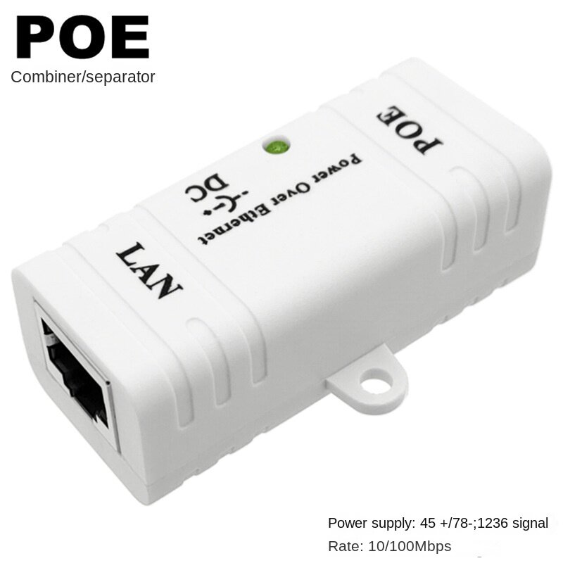 Modul suplai POE daya tinggi 100M 5-48w Port tunggal dengan kamera CPE jembatan jaringan AP nirkabel dan pemisah POE