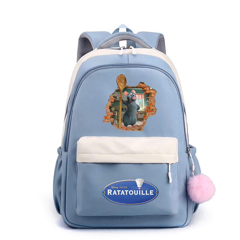 Disney  Ratatouille Fashion Student SchoolBags Popular Kids Teenager High Capacity School Backpack Cute Travel Knapsack Mochila