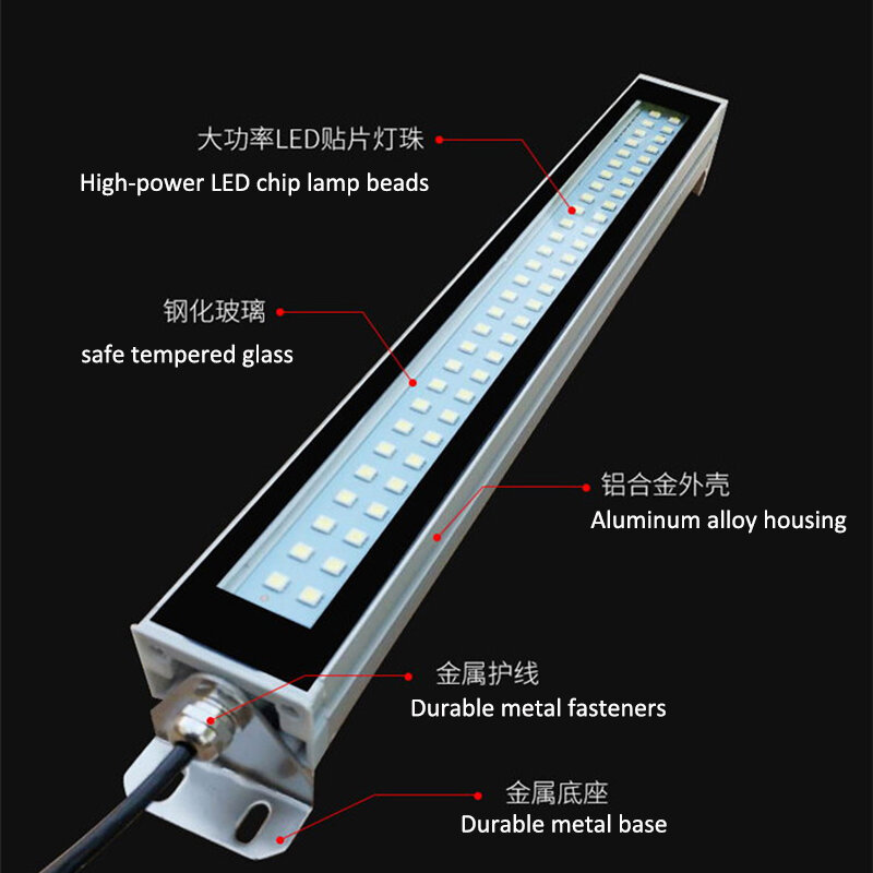 LED Machine Tool Work Lamp IP67 Waterproof Oil-proof Dust-proof Aluminium Alloy Body Lamps Industrial CNC Lathe Milling Light