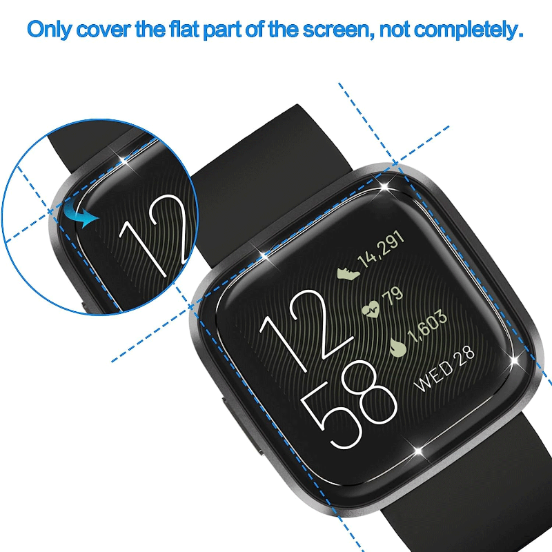 Protector de pantalla de vidrio templado HD, película antiarañazos para Fitbit Versa 2/Versa Lite, accesorios para reloj inteligente