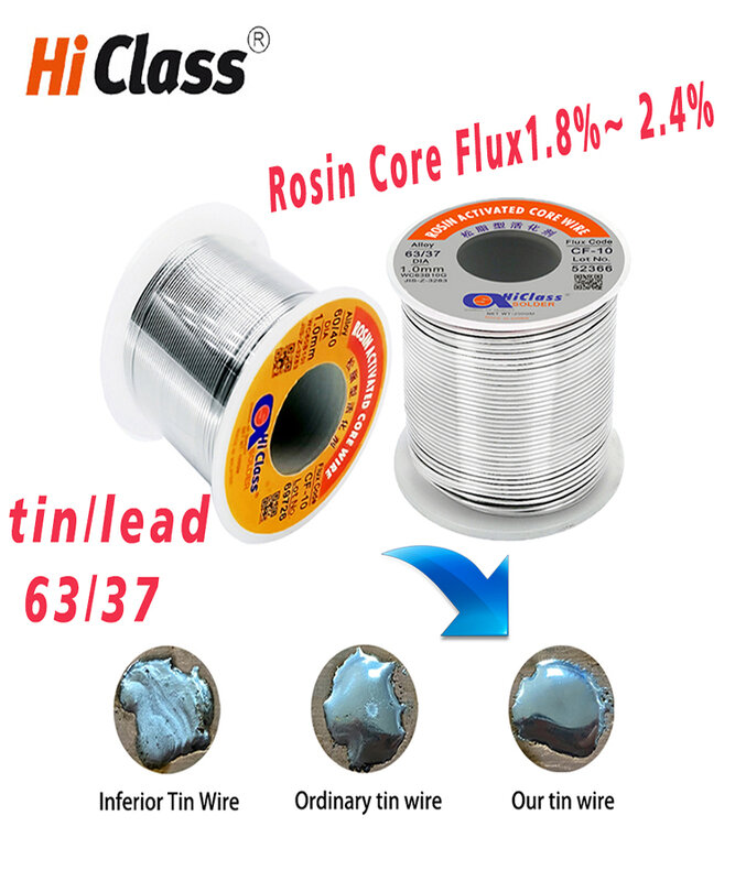 Asahi Quality Hiclass solder wire tin for welding soldering FOR SOLDER TIN WIRE Low Melt  Rosin Core Flux1.8%~ 2.4%
