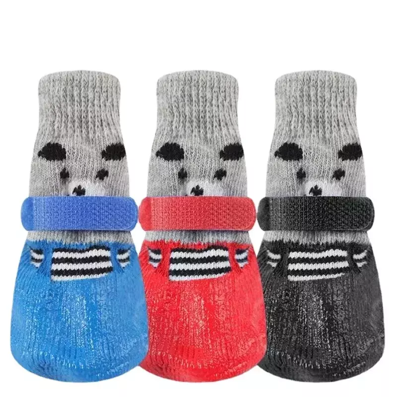 Dog Socks Warm Knit Socks for Cats and Dogs Waterproof Cat Shoes Scratch-proof Foot Covers Anti Scald Feet Pet Socks Teddy