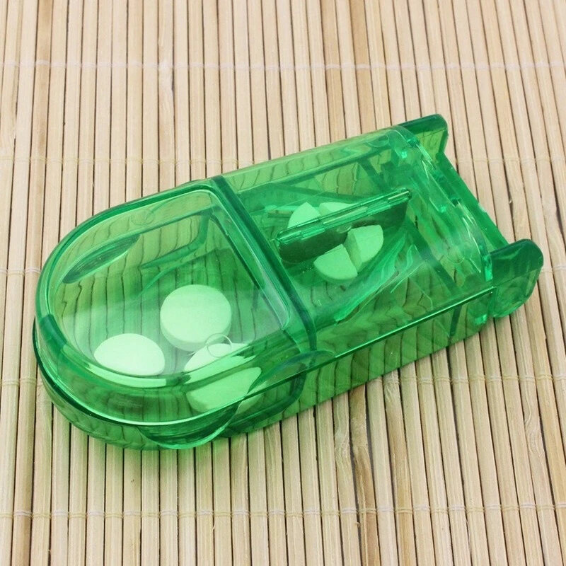 1 Buah Pemotong Tablet Obat Kotak Penyimpanan Pil Pemisah Obat Tablet Alat Penyimpanan Pembagi Kotak Obat Pil Perawatan Kesehatan