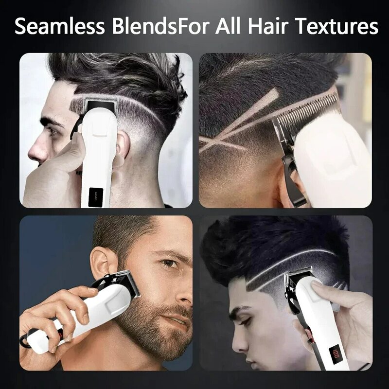 Uso domestico tagliacapelli elettrico Display digitale tagliacapelli barbiere forbici da taglio macchina da barba testa calva