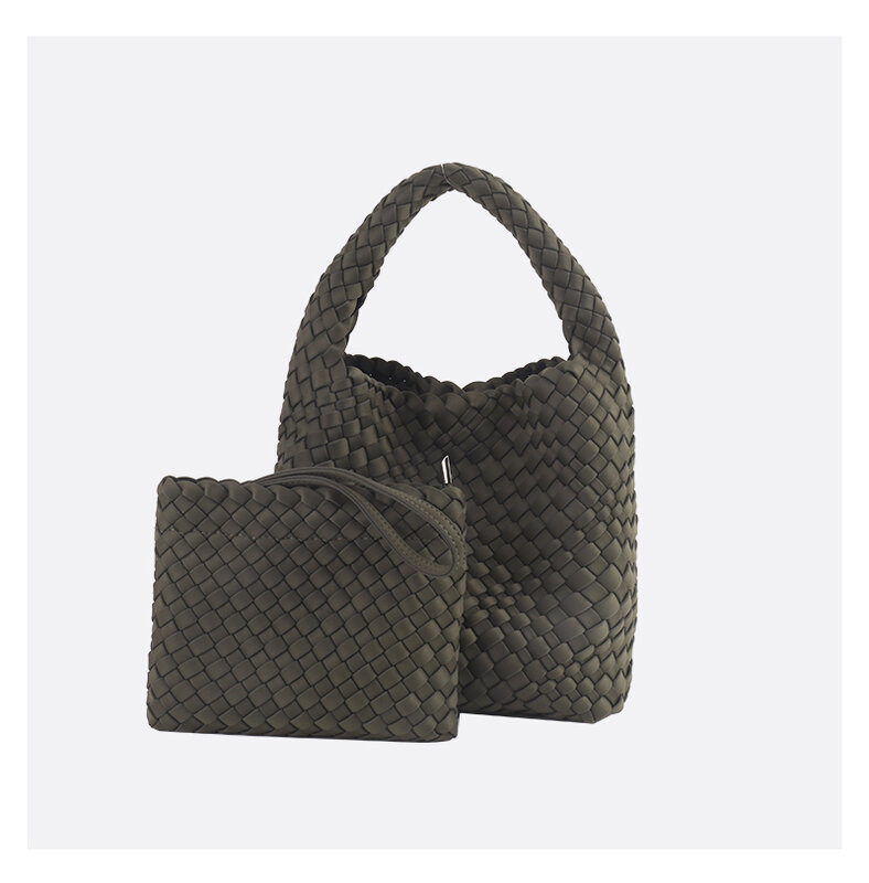 speliko Neoprene Woven Bag in Large Capacity Tote Bag With Woven Clutch Bag