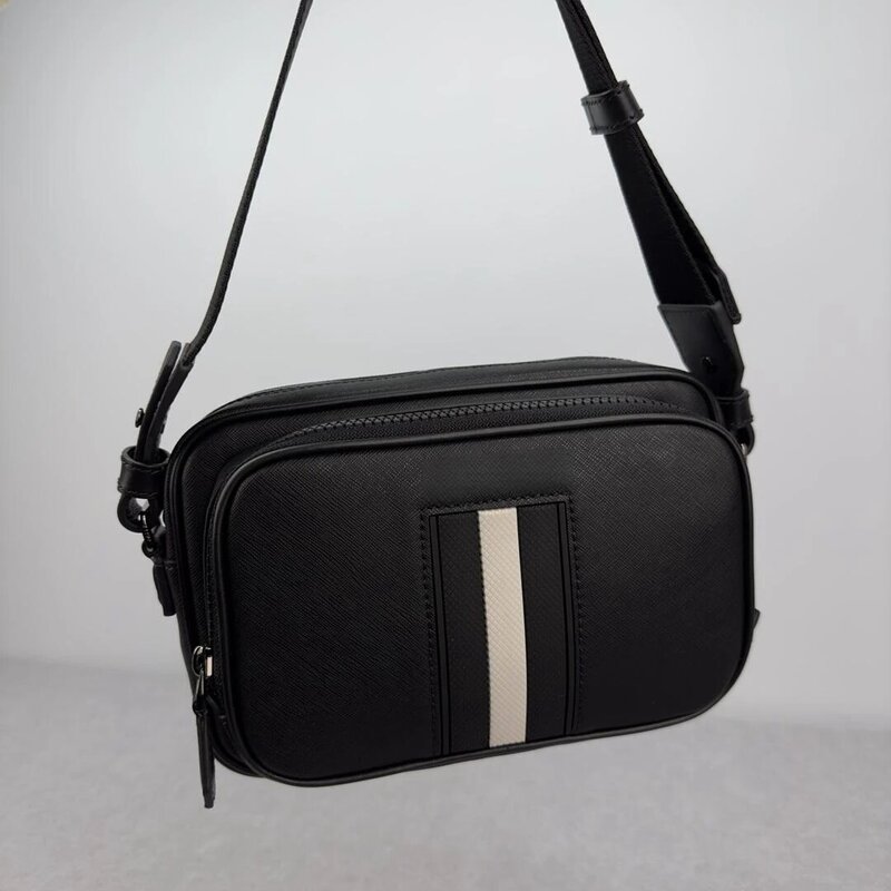 Luxury Bal Brand Shoulder Bag Men's Casual Business Commuter Shoulder Bag Crossbody Bag Genuine Leather High Quality Chest Bag