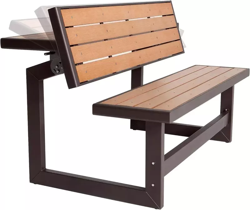 Раскладная скамейка/Стол life 60054, конструкция из искусственной древесины, коричневая