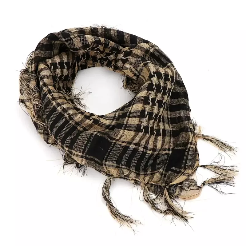 Унисекс, легкий клетчатый шарф с бахромой в арабском стиле, мягкий тактический шарф для мужчин и женщин, военный тюрбан, шаль в стиле милитари, страйкбол