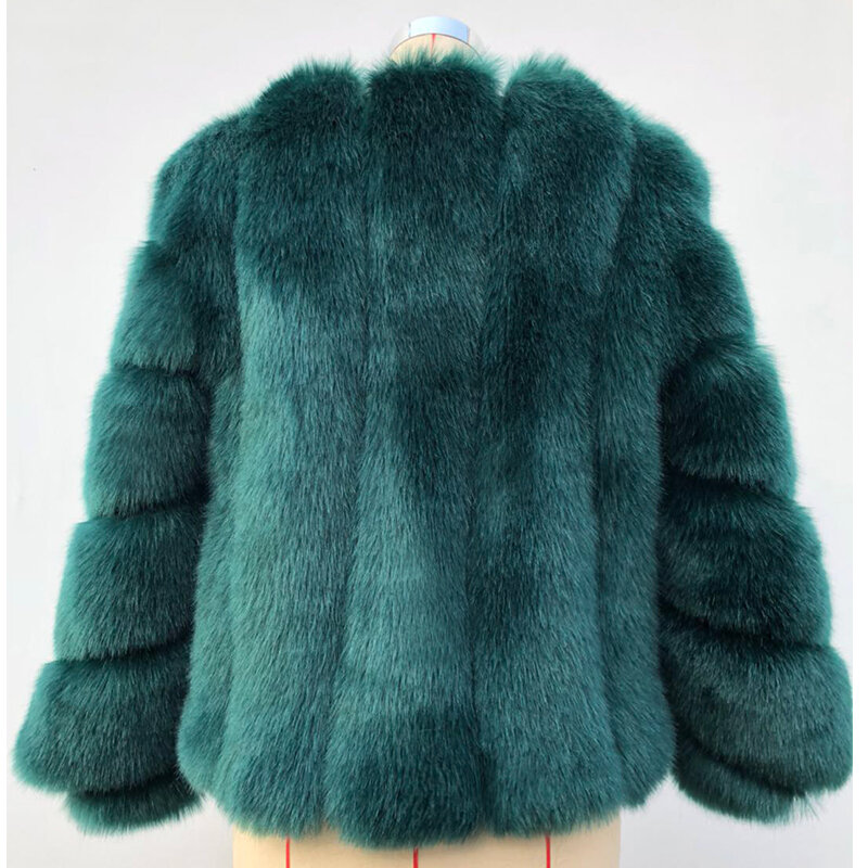 Abrigo esponjoso de piel sintética para mujer, Chaqueta corta, gruesa y cálida, elegante, color blanco, invierno, 2024
