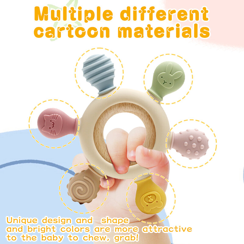 1PC Baby Silicone Teether Rudder Shape Tv Remote Control Teether BPA Free Silicone Children Goods Infant Sensory Chew Toys