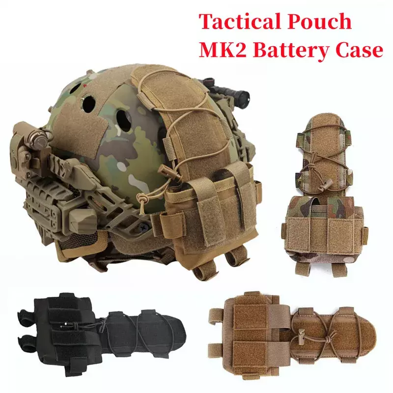 Bolsa de capa de capacete Tactical FAST, Capa removível de bateria MK2, Airsoft Hunting, Combate Militar Camo, NVG Contrapeso Sacos