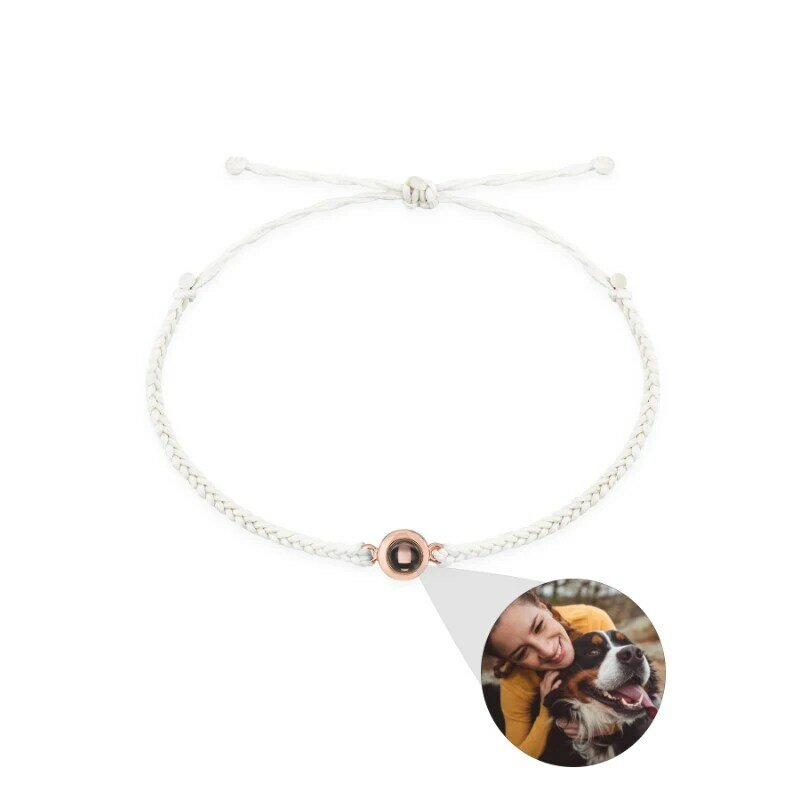 Círculo personalizado foto pulseira personalizado foto pulseira com casal projeção pulseiras memorial jóias presente para mulheres