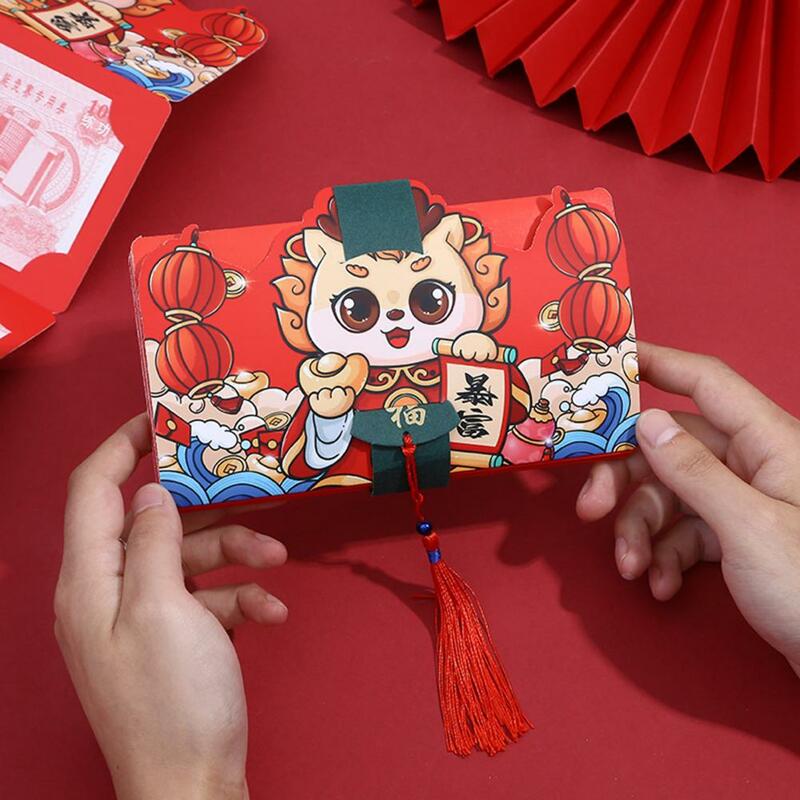 Mini sac porte-bonheur avec dragon de dessin animé, enveloppe de conception unique, bénédiction porte-bonheur pour les enfants chinois