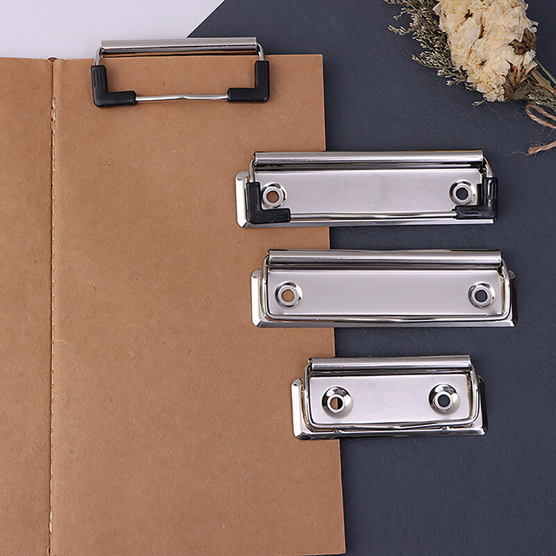 10pcs Clipboard Clips Mountable Metal Clip Spring-Loaded File Folder Clamps Office Hardboard Clips Stationery For School