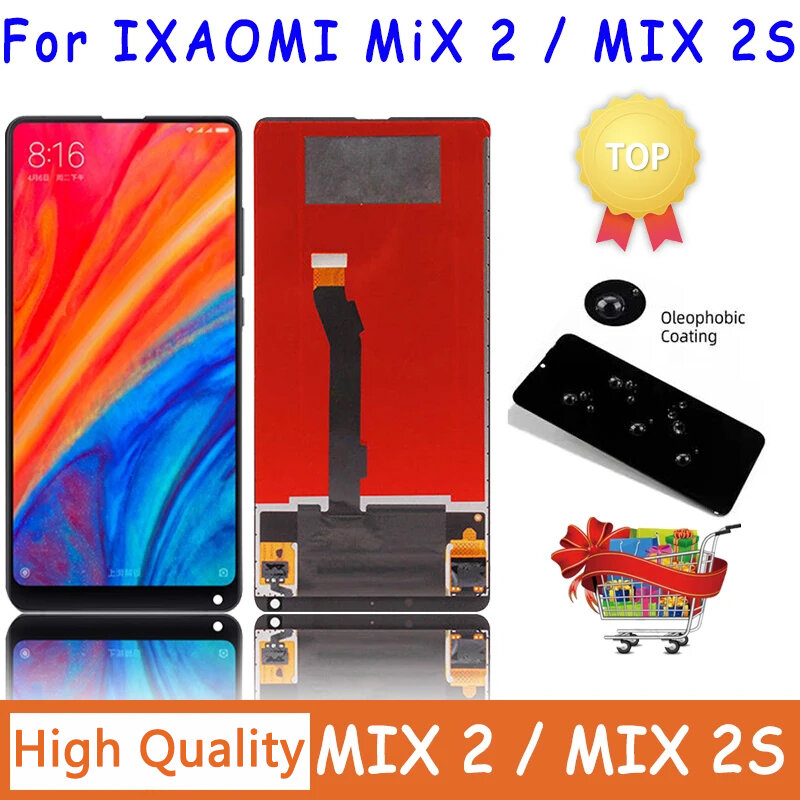 5.99 "xiaomi miミックス2 2s Mix2 Mix2sタッチスクリーンデジタイザアセンブリの交換xiaomi MiMix2 2 4sフレーム