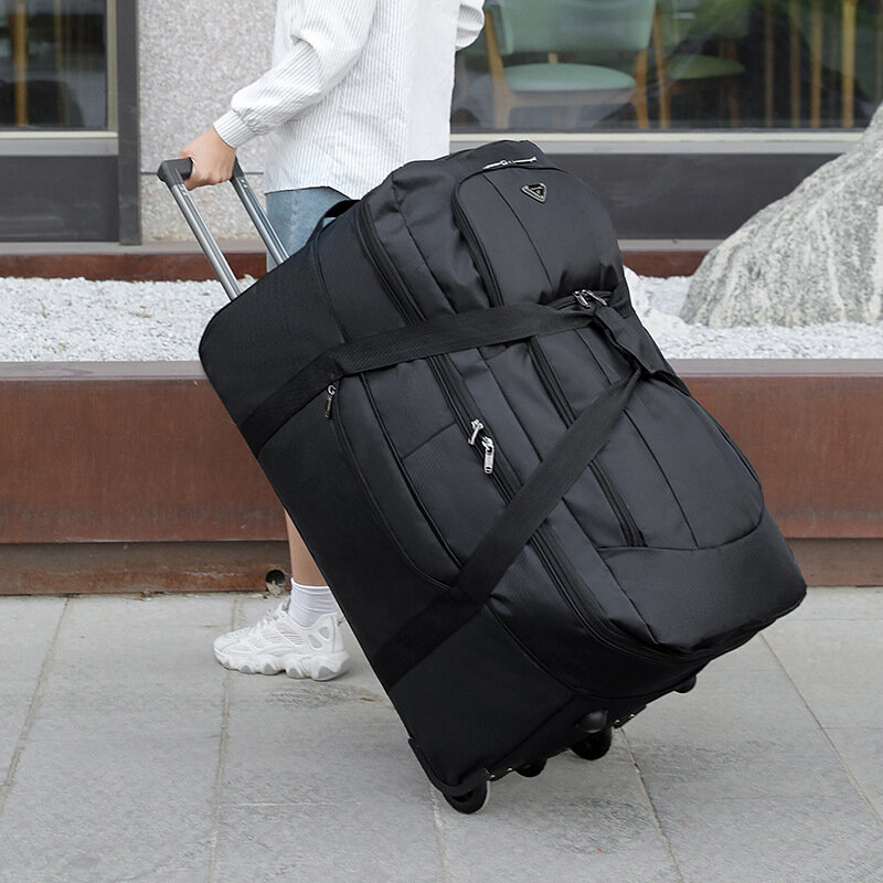 Новинка 2024, дорожные сумки с колесами, тележка из ткани Оксфорд, сумка для багажа, складные сумки, качественные чемоданы больших размеров, сумки
