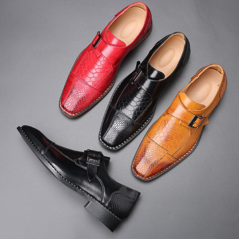 Sepatu Formal kulit oxford untuk pria, sepatu selop kulit bergaya Inggris untuk pernikahan, sepatu Formal pria