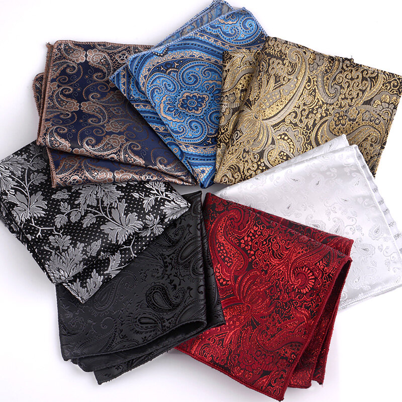 Fazzoletti quadrati tascabili abiti da uomo fazzoletto di seta con stampa floreale Vintage tasca per feste abito da lavoro quadrato accessori Hanky