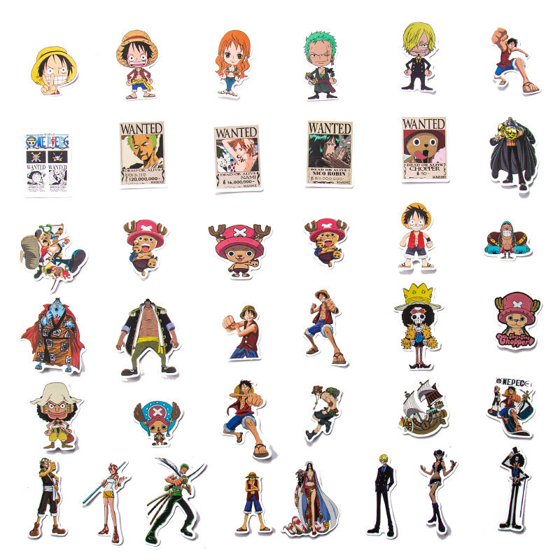 10/25/50/100pcs Anime Luffy One Piece Stickers for Laptop Skateboard Guitar Notebook Suitcase Waterproof Sticker Decal Kid Toy