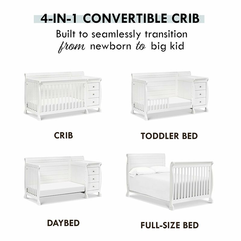 4-in-1 Convertible Crib and Changer Combo
