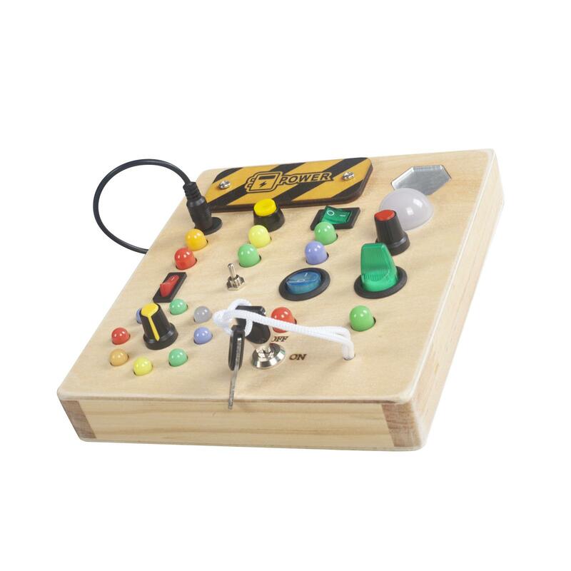 Tablero ocupado de interruptor de luces de juguete Montessori para niños, regalos de cumpleaños, guardería