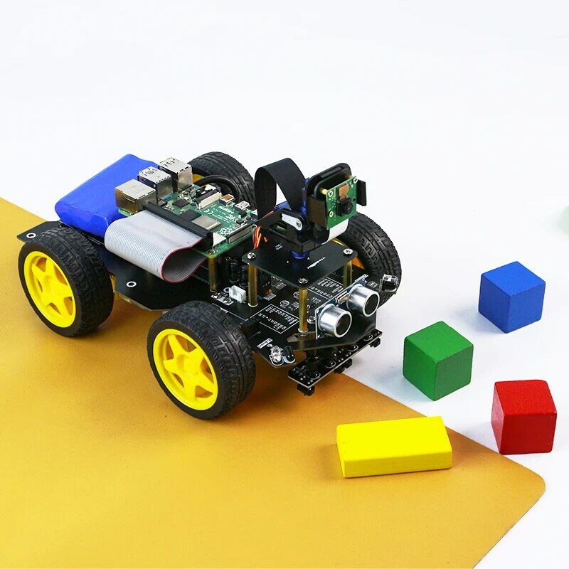 Raspbot versiSmart Car AI Vision Robot Kit d'apprentissage pour Raspberry Pi 5, caméra 5MP, batterie 186500, contrôle FPV, piste mobile