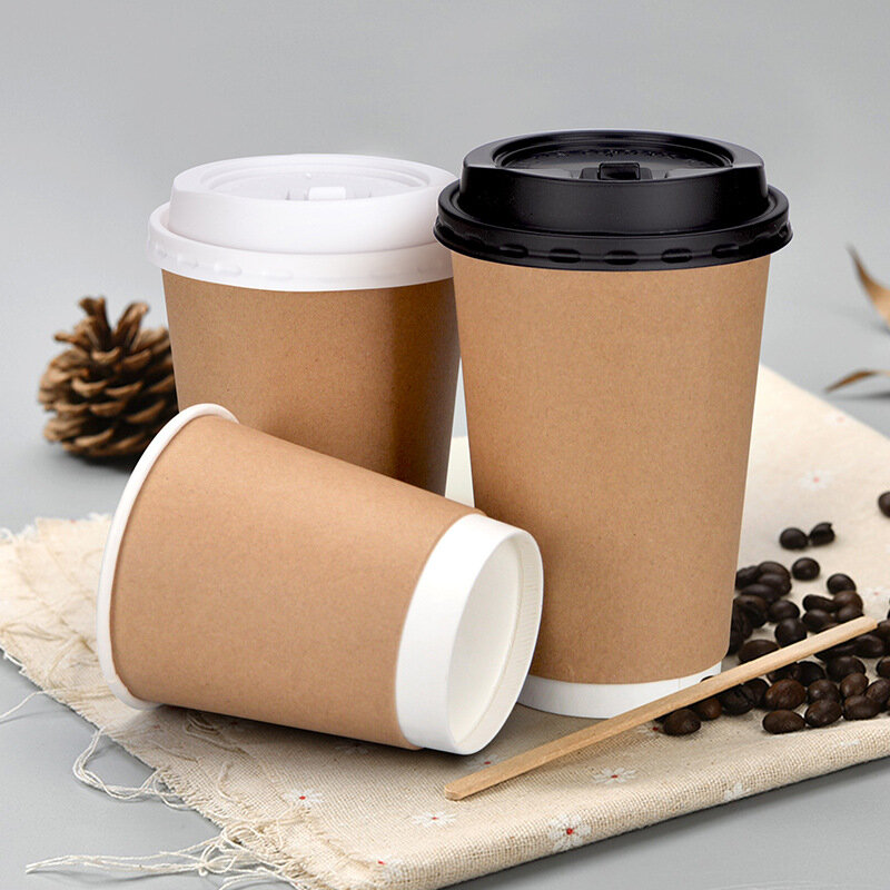 Customized productCustomized Printed Disposable Double Wall Corrugated Hot Drink Paper Coffee Cup Food Grade Paper Customized Lo
