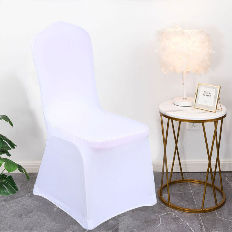 6pcs Thickened High Elastic Chair Cover, Polyester Material, Wedding Banquet Hotel Restaurant Home Decoration Chair Cover