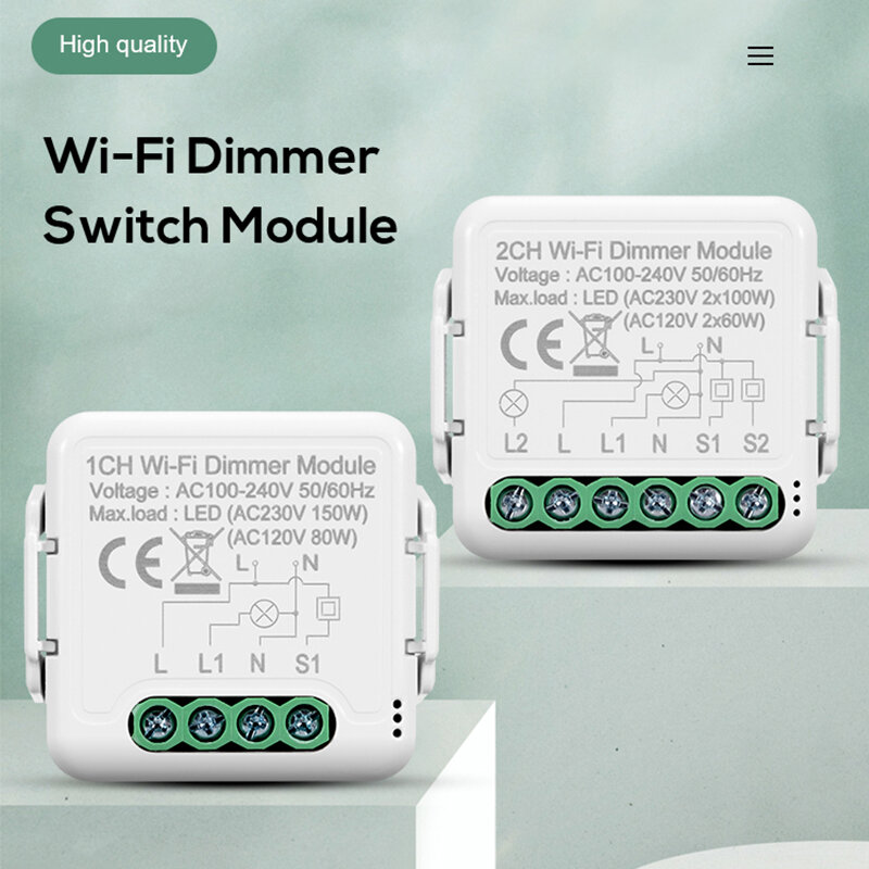 Diy Wifi Smart Dimmer Module Tuya/Smartlife App Afstandsbediening Twee Manier Compatibel Met Alexa Google Thuis Voice controle